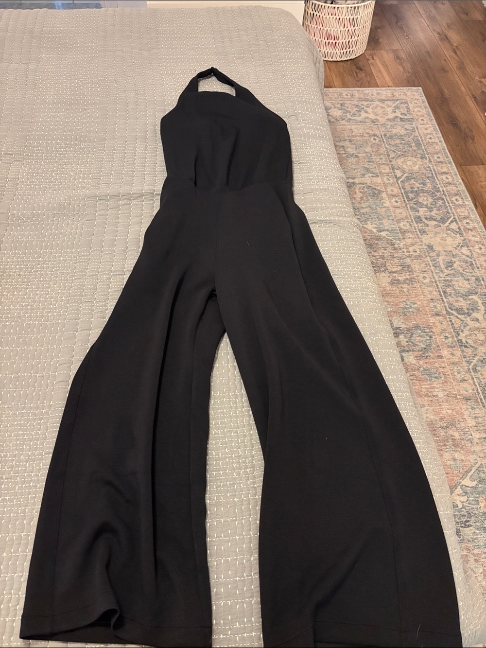 SPANX Air essentials Black Halter Wide-Leg Jumpsuit